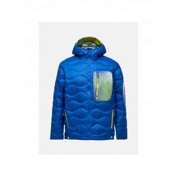 Kurtka puchowa męska PEAK PERFORMANCE M Helium Aop Utility Down Hood kolor niebieski - XL