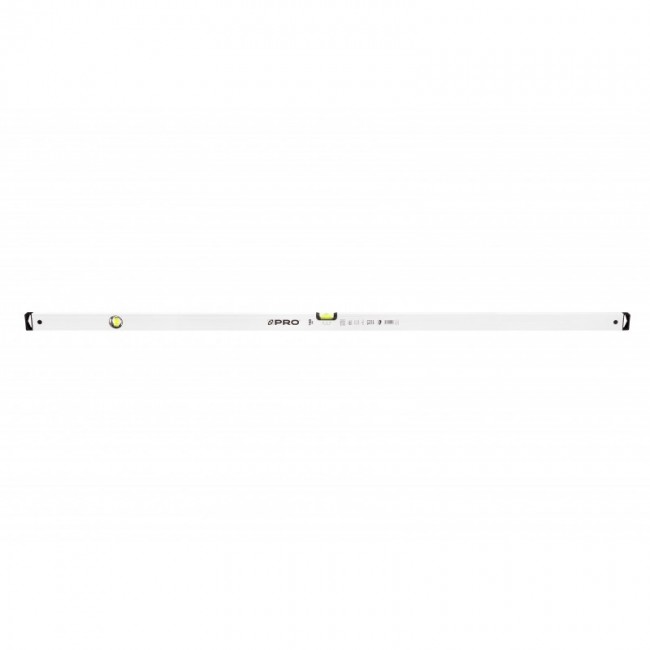 WHITE SPIRIT LEVEL HORIZONTAL AND VERTICAL INDICATOR 2% DROP 180 CM