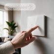 Qoltec 52716 Smart Touch 2-Gang Light Switch | Wi-Fi | Timer | Tuya | Smart Life | Tempered Glass | White