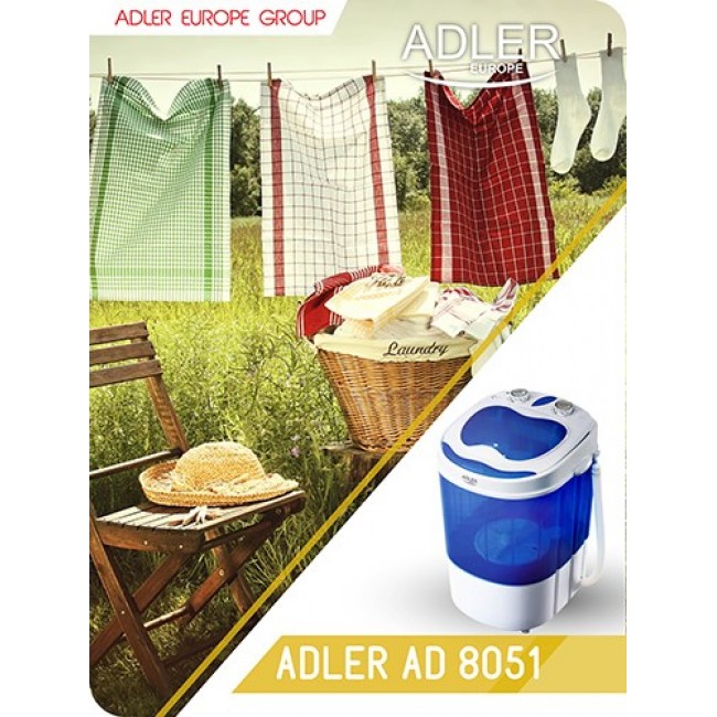 Adler AD 8051 washing machine Top-load 3 kg Blue, White