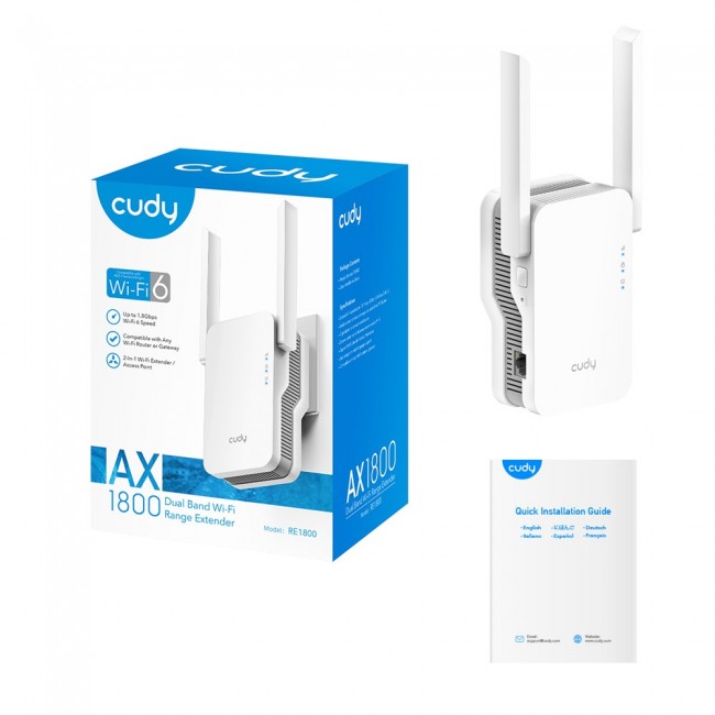 Cudy RE1800 Wi-Fi signal booster Cudy RE1800 Wi-Fi signal booster