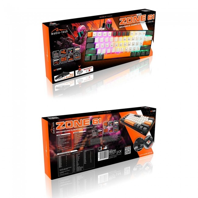 MEDIA-TECH MECHANICAL KEYBOARD 60% MT1258 MEDIA-TECH MECHANICAL KEYBOARD 60% MT1258