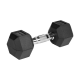 REBEL ACTIVE Rubber-coated cast iron dumbbells 2x7 kg