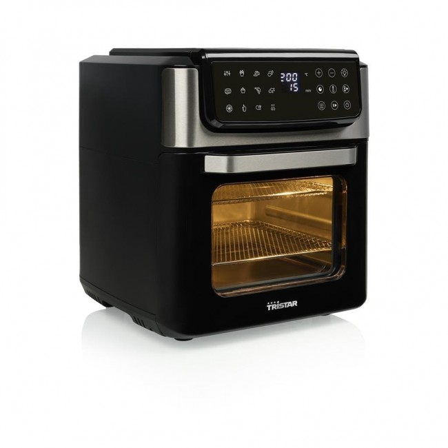 Tristar Hei luft-Ofen Kontrollleuchte Timerfunktion 12 l Single Stand-alone 1800 W Hot air fryer Black, Stainless steel