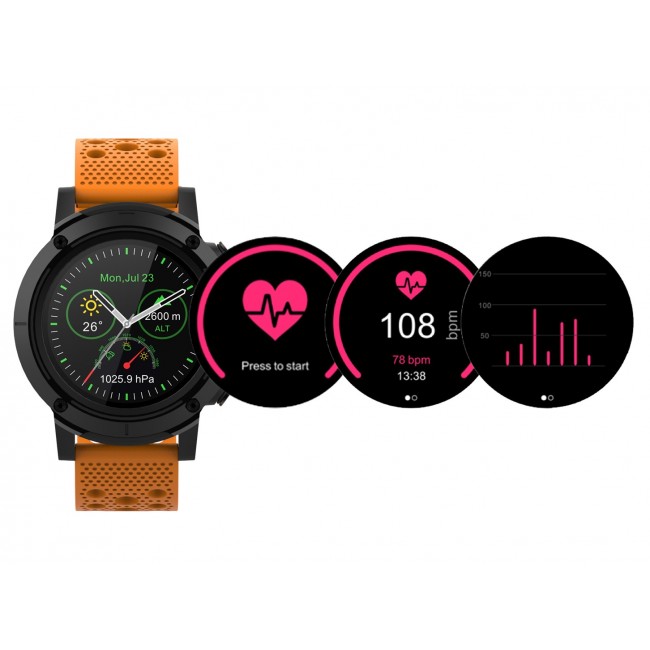 BT Smartwatch Denver SW-510 GPS Black with Orange Strap