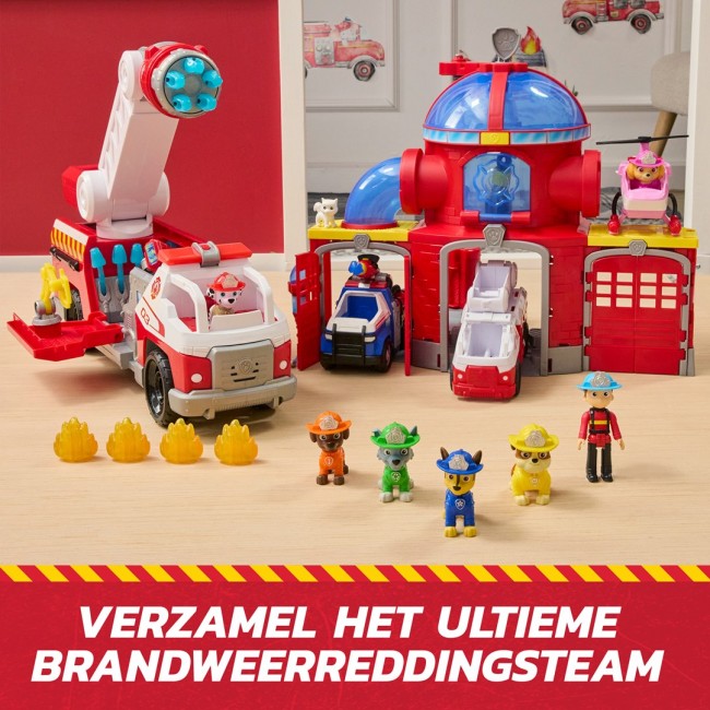 PAW Patrol Fire Rescue: Rapid Reload Fire Truck with Marshall Figure, Quick-Fire Launcher, Lights & Sounds, Kids Toys for Boys & Girls Ages 3 and Up