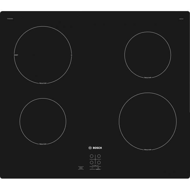 Bosch Serie 2 PUG61RAA5E hob Black Built-in 60 cm Zone induction hob 4 zone(s)