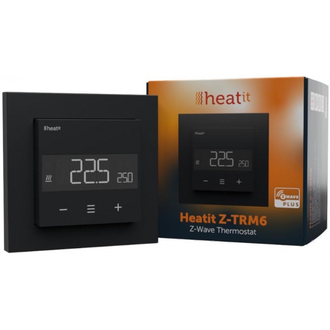 Termostat Heatit Z-TRM6 Black Matt Z-Wave Thermostat 3600W 16A 868,4 Mhz Termostat Heatit Z-TRM6 Black Matt Z-Wave Thermostat 3600W 16A 868,4 Mhz
