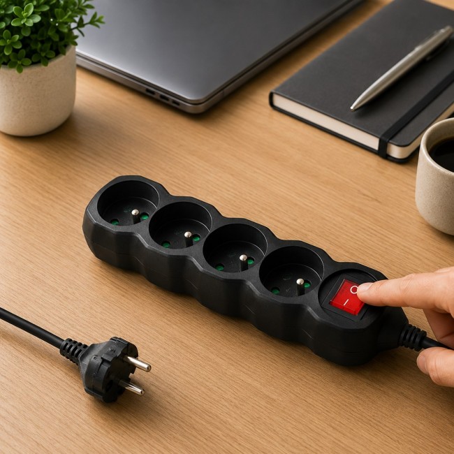 Esperanza ELK213K Power strip 4GN/3M Black