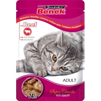 SUPER BENEK Beef in sauce - wet cat food - 100 g