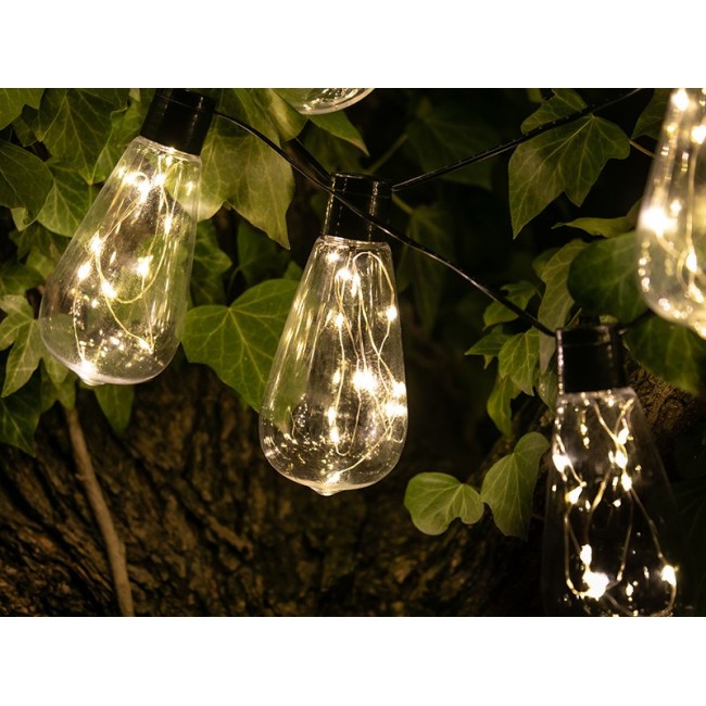 Solar garden garland TRACER 100 LED 10 bulbs