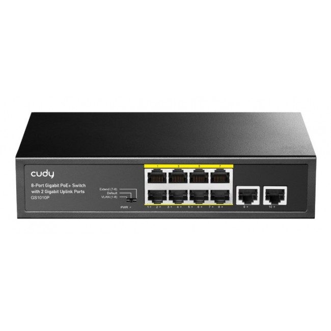 Cudy GS1010P network switch Gigabit Ethernet (10/100/1000) Power over Ethernet (PoE) Desktop/Wall-Mounting Black Cudy GS1010P network switch Gigabit Ethernet (10/100/1000) Power over Ethernet (PoE) Desktop/Wall-Mounting Black