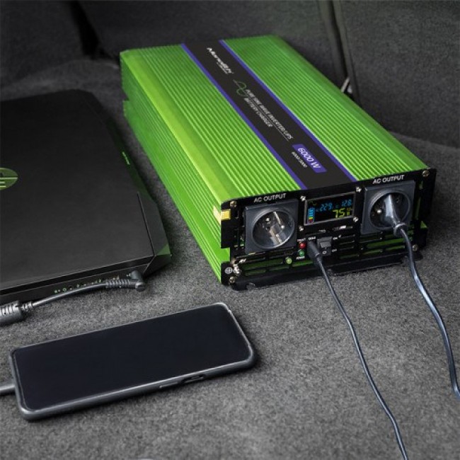 Qoltec Monolith power adapter/inverter Auto 6000 W Green Qoltec Monolith power adapter/inverter Auto 6000 W Green