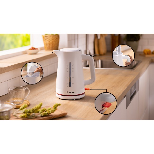 Bosch TWK3M121 MyMoment 2400 W electric kettle, white