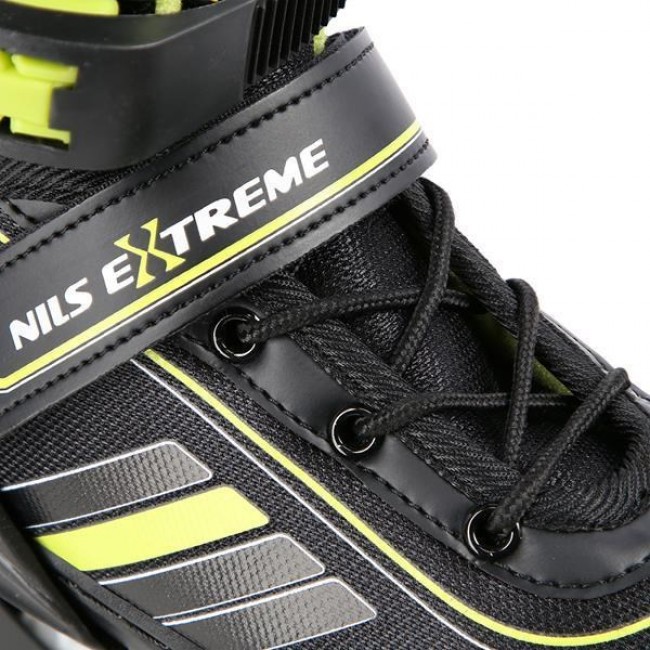 NILS EXTREME NH18191 2IN1 INLINE SKATES BLACK/LIME SIZE. M (34-38) WITH INTERCHANGEABLE HOCKEY SKATES