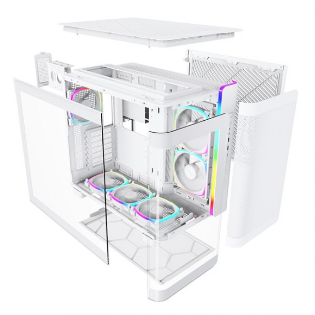 Montech KING 95 PRO Midi-Tower, Tempered Glass, ARGB - white