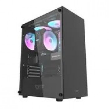 darkFlash DK100 czarny / ATX / bez wentylator w / 3x USB-A / strona przezroczysta / bez zasilacza