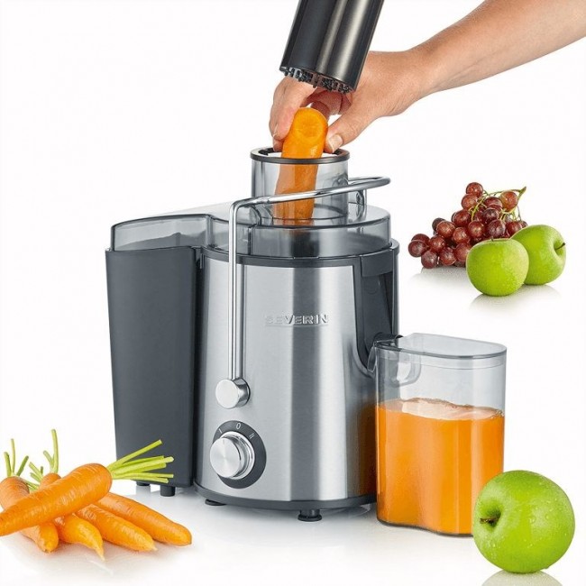Severin ES 3566 Centrifugal juicer 400 W Black, Stainless steel
