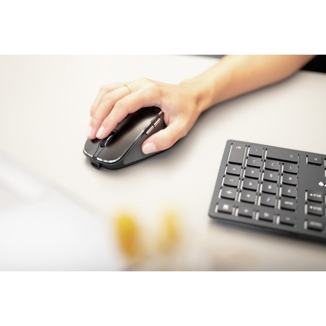 CHERRY DW 9500 SLIM keyboard Mouse included Universal RF Wireless + Bluetooth QWERTZ German Black, Grey