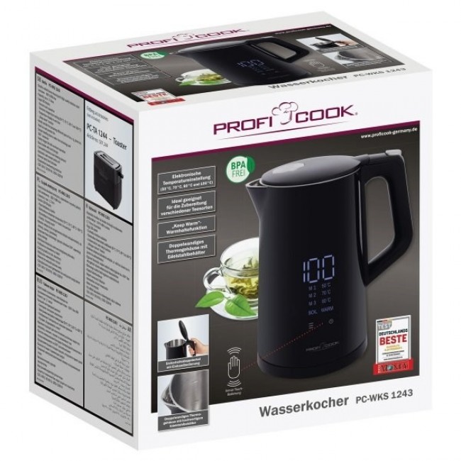 ProfiCook PC-WKS 1243 electric kettle 1.7 L 2200 W Black ProfiCook PC-WKS 1243 electric kettle 1.7 L 2200 W Black