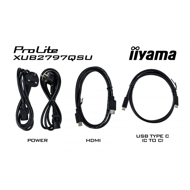 iiyama ProLite 27 QHD IPS technology panel with USB hub and 100Hz refresh rate and 150mm height adjustable stand