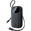 BASEUS ENERFILL F31 QPOW3 20000 mAh 22.5 W power bank with digital display and 2 built-in cables USB-C + Lightning, black BASEUS ENERFILL F31 QPOW3 20000 mAh 22.5 W power bank with digital display and 2 built-in cables USB-C + Lightning, black