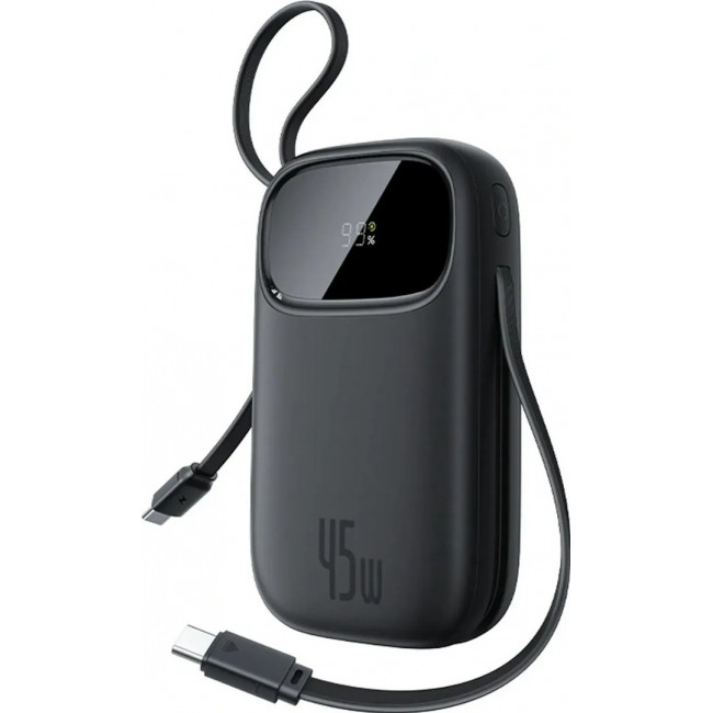 BASEUS ENERFILL F31 QPOW3 20000 mAh 22.5 W power bank with digital display and 2 built-in cables USB-C + Lightning, black BASEUS ENERFILL F31 QPOW3 20000 mAh 22.5 W power bank with digital display and 2 built-in cables USB-C + Lightning, black