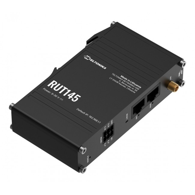 Teltonika RUT145 wireless router Fast Ethernet Single-band (2.4 GHz) Black Teltonika RUT145 wireless router Fast Ethernet Single-band (2.4 GHz) Black