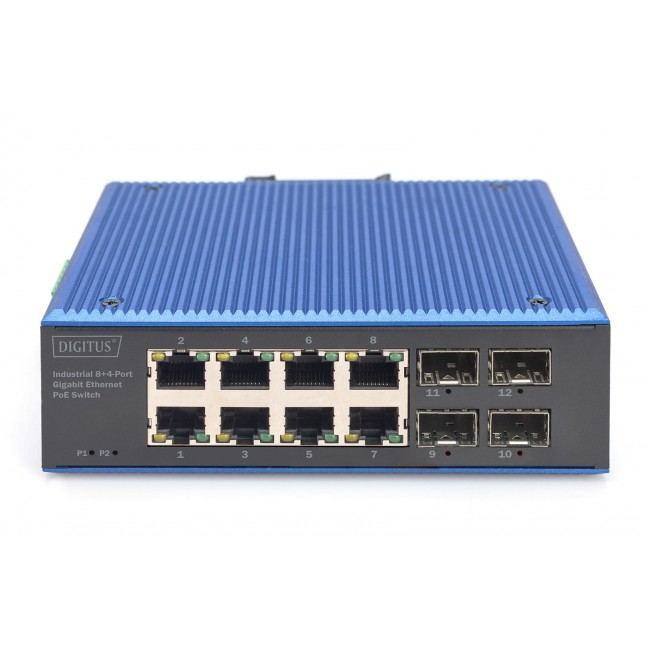 Digitus Industrial 8+4 port Gigabit Ethernet PoE switch Digitus Industrial 8+4 port Gigabit Ethernet PoE switch