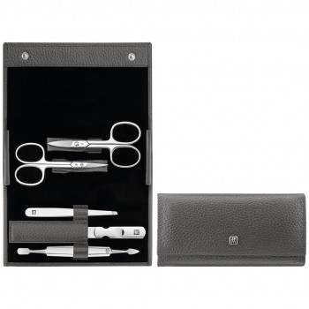 ZWILLING CLASSIC INOX Manicure set anthracite leather case, 5 pieces