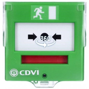 Emergency exit button with flexible membrane, 2 contacts, CDVI BBGP2V