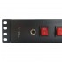 Rack Strip 19 1.5U, 8x UNEL socket rear, 8x switch front