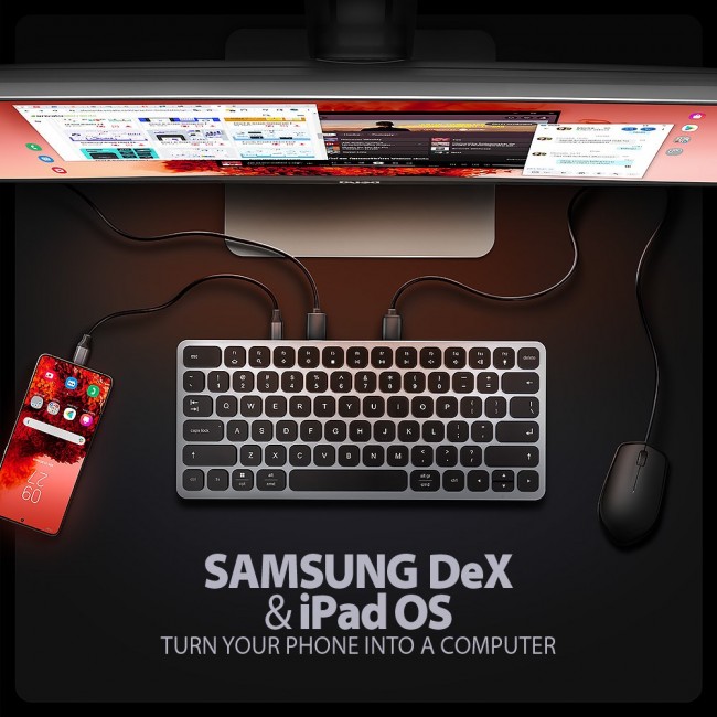 Axagon HMC-KB-US laptop dock/port replicator Wired USB 3.2 Gen 1 (3.1 Gen 1) Type-C Grey