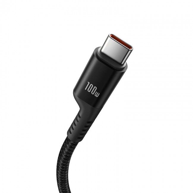 Baseus Fish-Eye USB C to USB C fast charging cable 1 m 100 W Black Baseus Fish-Eye USB C to USB C fast charging cable 1 m 100 W Black