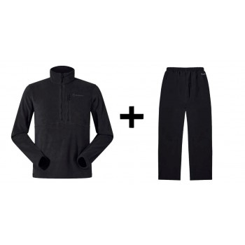 Berghaus Prism PT HZ sweatshirt, size L, black + Berghaus HILLWALKER OVRTRS AM BLK/BLK, size L