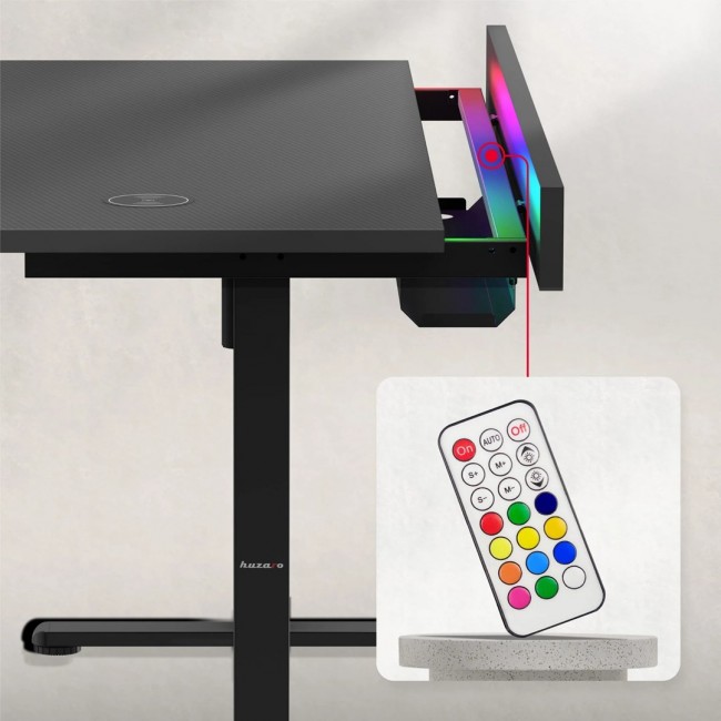 Huzaro Hero 8.7 RGB Electric Gaming Desk Black