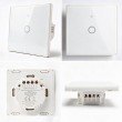 Qoltec 52715 Smart Touch 1-Gang Light Switch | Wi-Fi | Timer | Tuya | Smart Life | Tempered Glass | White