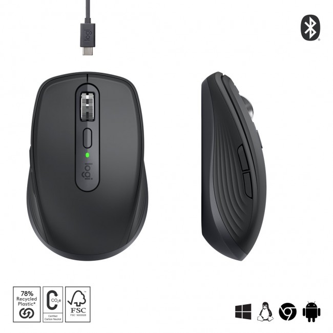 Logitech MX Anywhere 3S mouse Office Right-hand RF Wireless + Bluetooth Laser 8000 DPI Logitech MX Anywhere 3S mouse Office Right-hand RF Wireless + Bluetooth Laser 8000 DPI