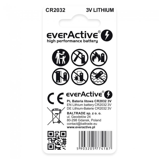 Lithium batteries everActive CR2032 - blister 2 pcs