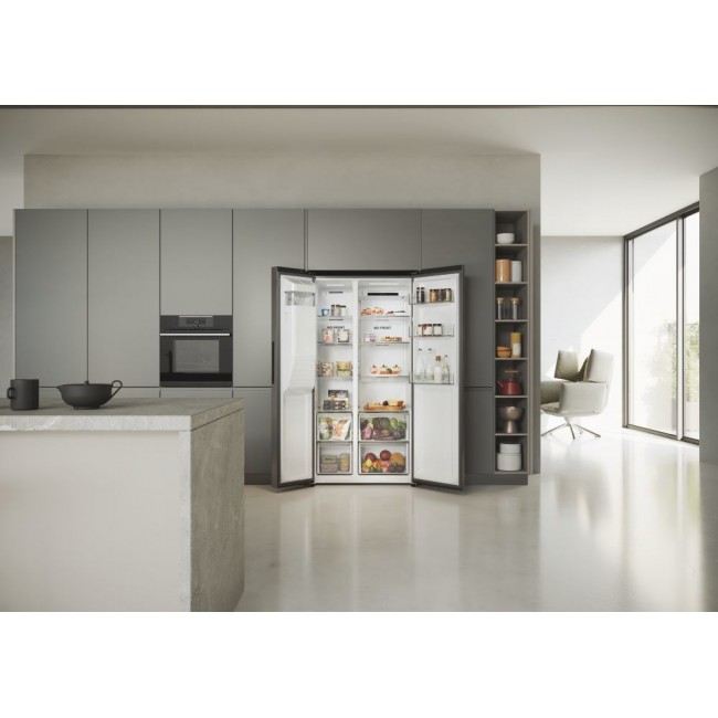 Haier SBS 90 Serie 5 HSR5918DIMP Free-standing double-sided fridge-freezer combination 511 l D Platinum, stainless steel Haier SBS 90 Serie 5 HSR5918DIMP Free-standing double-sided fridge-freezer combination 511 l D Platinum, stainless steel