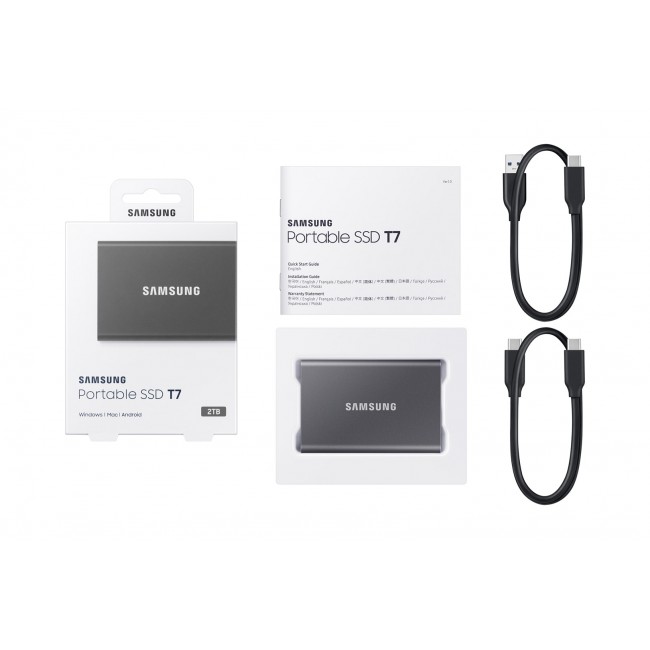 Samsung Portable SSD T7 2 TB USB Type-C 3.2 Gen 2 (3.1 Gen 2) Grey Samsung Portable SSD T7 2 TB USB Type-C 3.2 Gen 2 (3.1 Gen 2) Grey