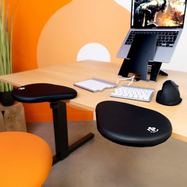 R-Go Tools Armrest R-Go split, ergonomic armrest in two parts, adjustable, symmetrical, with softfoam, black