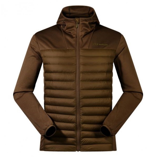Men's Berghaus Hooded Hybrid Jacket size M brown