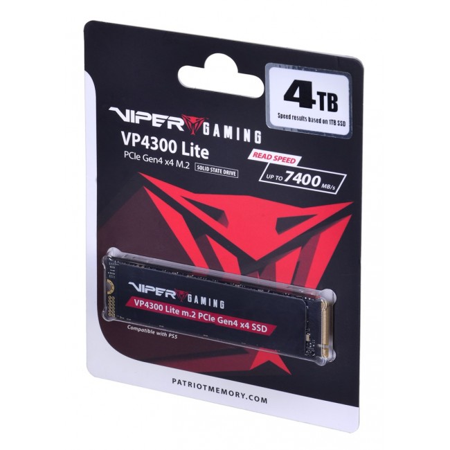Patriot Memory VP4300 Lite M.2 4 TB PCI Express 4.0 NVMe (VP4300L4TBM28H) Patriot Memory VP4300 Lite M.2 4 TB PCI Express 4.0 NVMe (VP4300L4TBM28H)