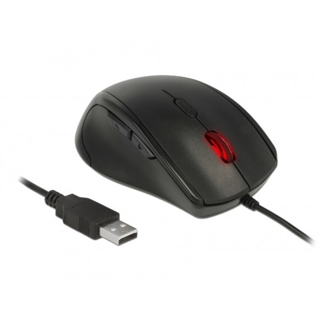 DeLOCK 12548 mouse Office Left-hand USB Type-A Optical 2400 DPI