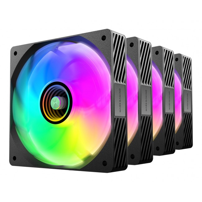 Mars Gaming MFSI4KIT computer cooling system Computer case Fan 12 cm Black Mars Gaming MFSI4KIT computer cooling system Computer case Fan 12 cm Black