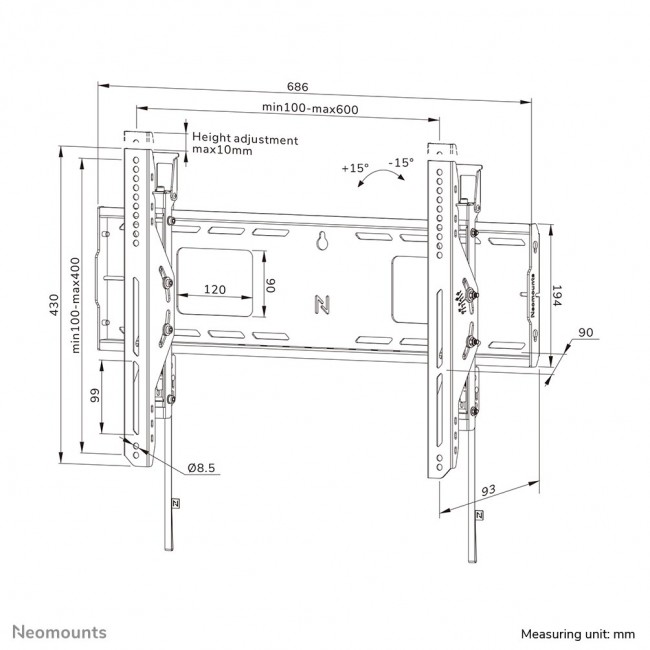 Neomounts WL35-750BL16 Heavy duty wall mount 42-86 Neomounts WL35-750BL16 Heavy duty wall mount 42-86