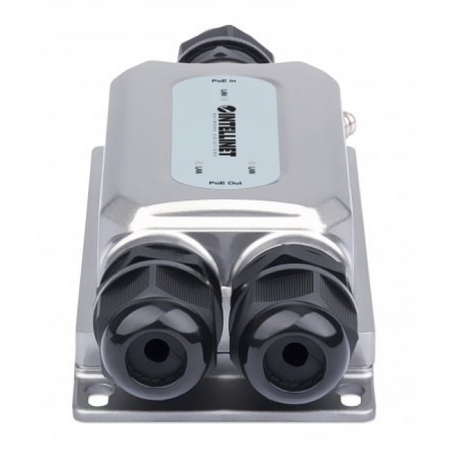 Intellinet 2-Port Outdoor Vandalproof Gigabit PoE++ Extender, Two 30 W Ports, Extends PoE up to 100 m (328 ft.), 60 W Power Budget, IEEE 802.3bt (4PPoE) Compliant, IP67 Waterproof, IK10-rated, Metal Housing