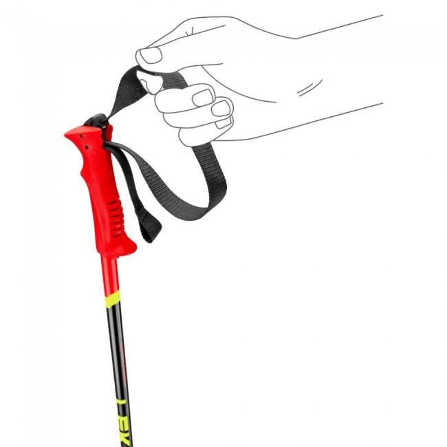 LEKI Racing KIDS ski pole 105 cm Black, Red Aluminium