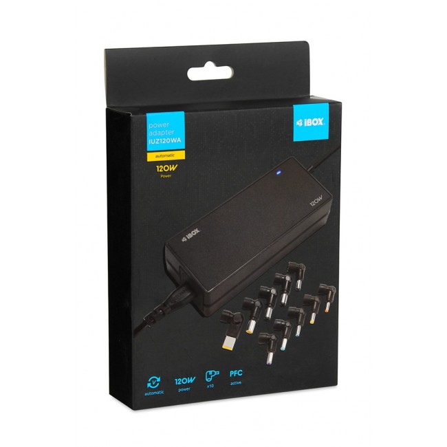 iBox IUZ120WA power adapter/inverter Indoor 120 W Black iBox IUZ120WA power adapter/inverter Indoor 120 W Black